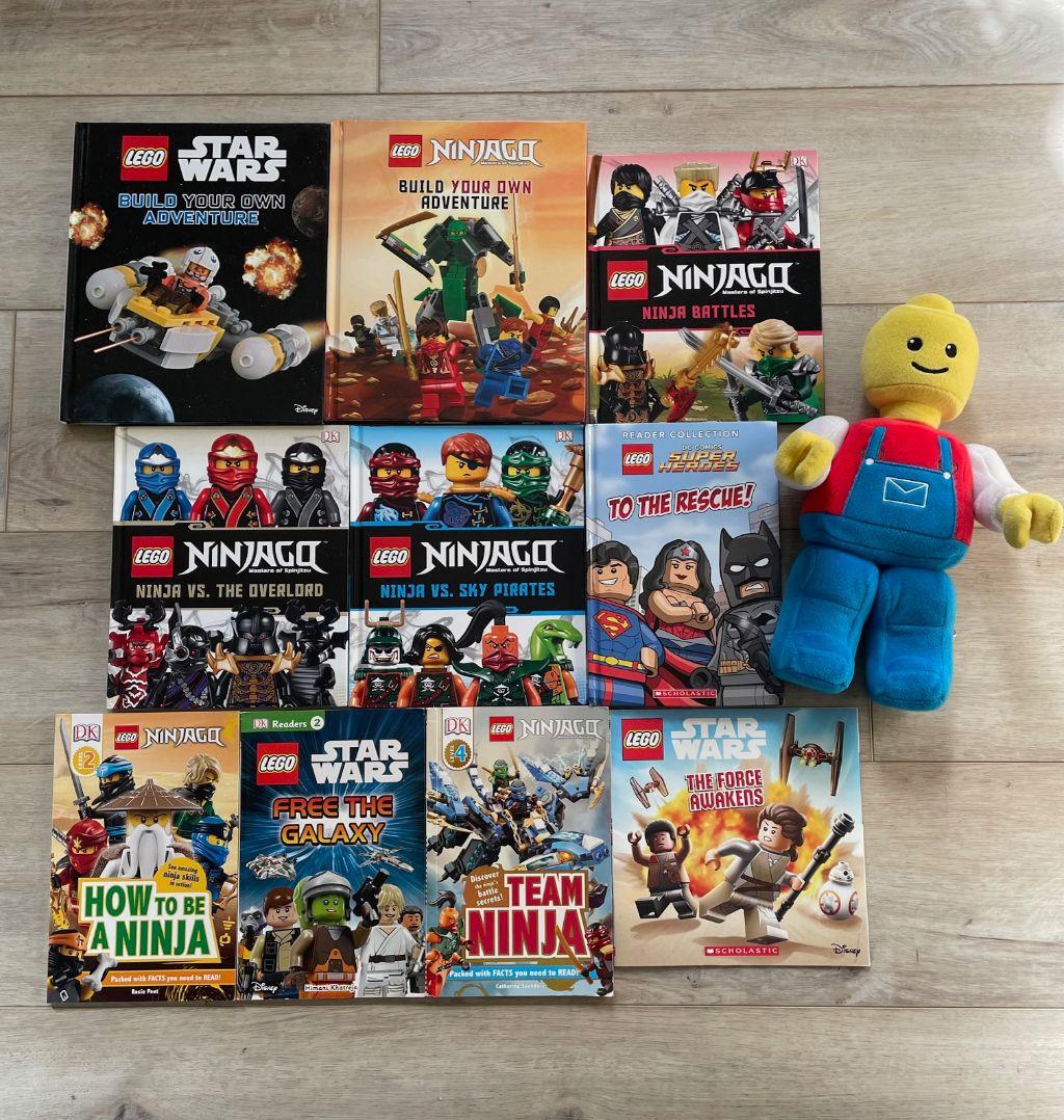 Lego books and Lego stuffy