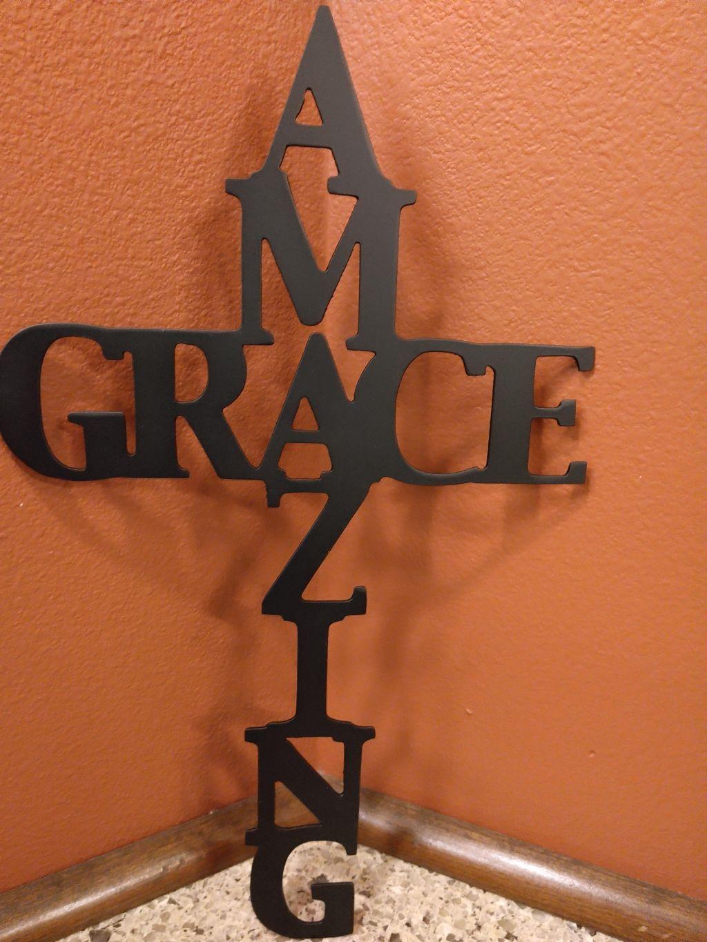 Handmade Amazing Grace Cross
