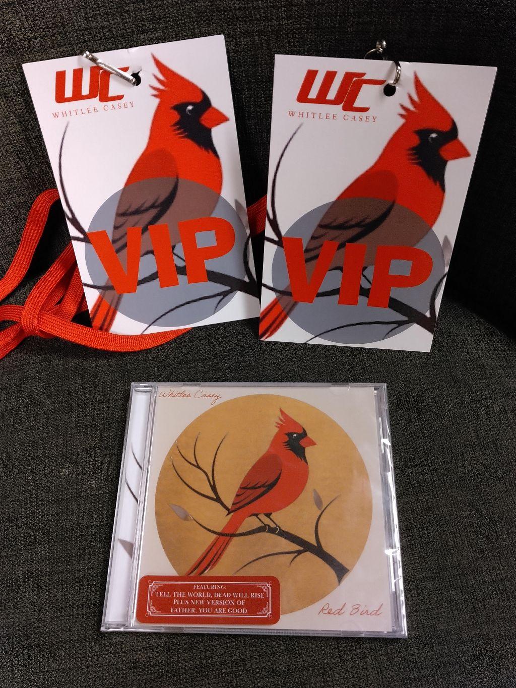 Whitlee Casey Red Bird Album &  2 VIP Concert Ti...
