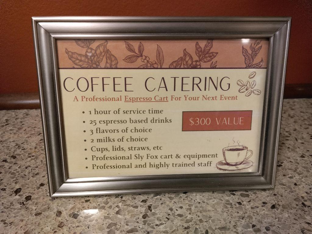 Sly Fox Coffeehouse Espresso Catering Package