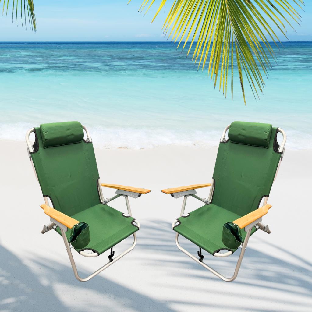 Heineken Green Beach Chairs (2)