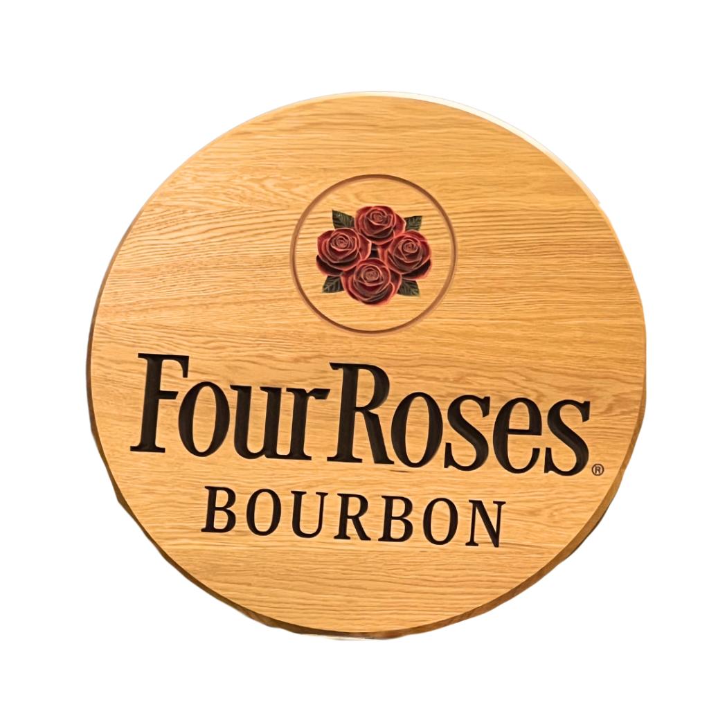 Four Roses Bourbon Carved Barrel Head