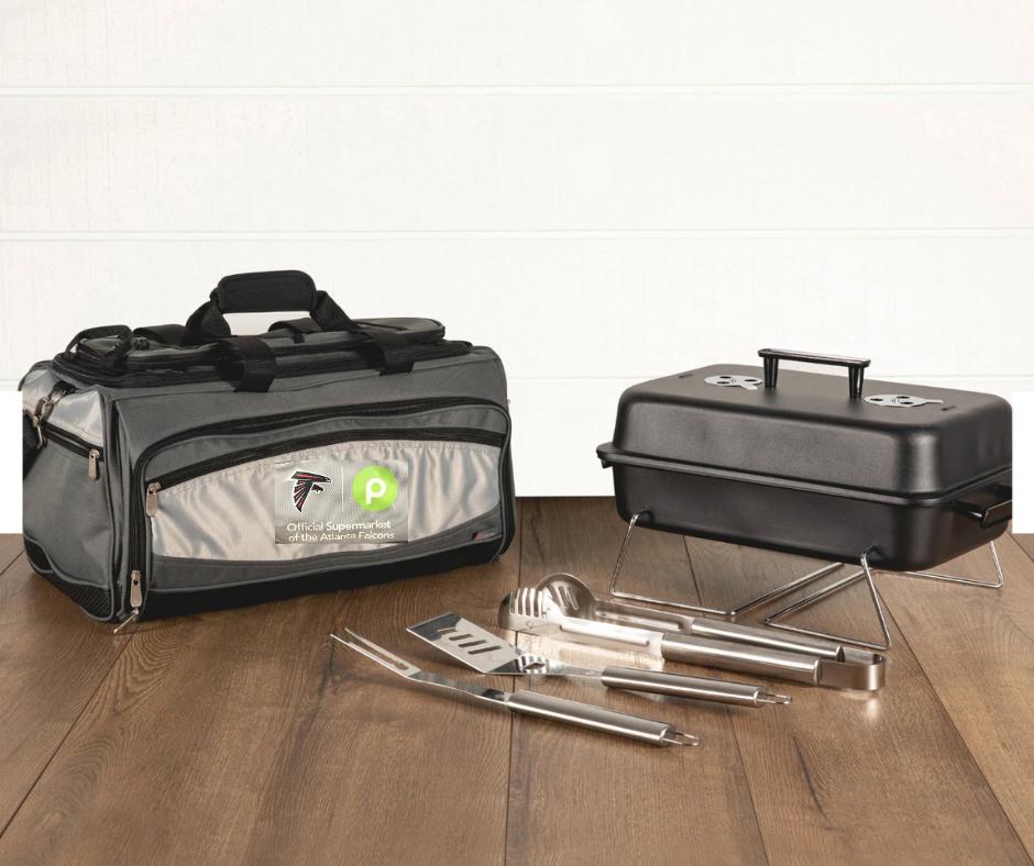 Falcons Portable Charcoal Grill & Cooler Tote
