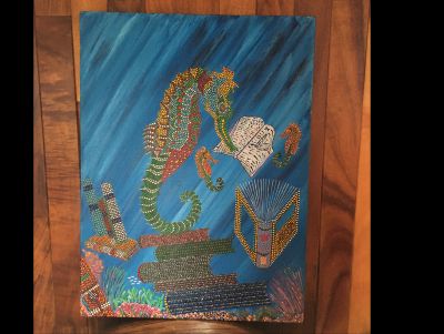 Original Painting - Sea Horse with Babies