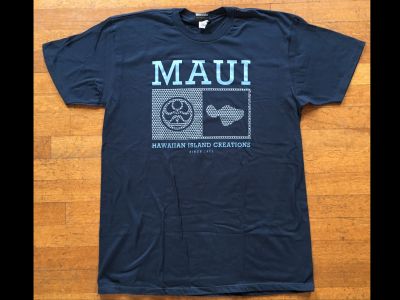 Hawaiian Island Creations Maui Split Tee Navy Blue Large