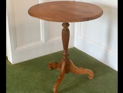 Teak Round Side Lamp Table Large