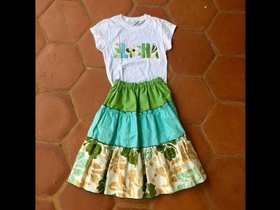 Aloha shirt and skirt set size 7