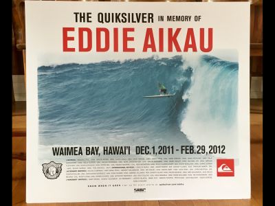 27x31 Quicksilver Surfing Poster Eddie Aikau at Waimea Bay 2011-2012