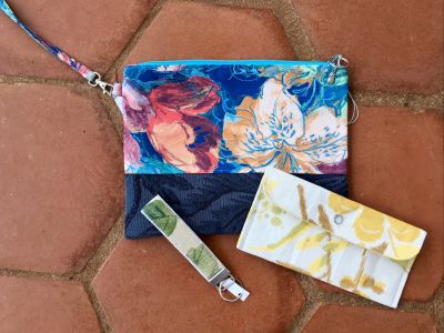Zippered Pouch, Wallet and Key Fob