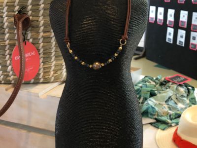 Handcrafted Leather Necklace with Gemstones