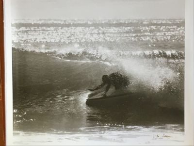 Signed 20x24 blk/wht Photo - Ricky Grigg at Waimea Bay I - 1961