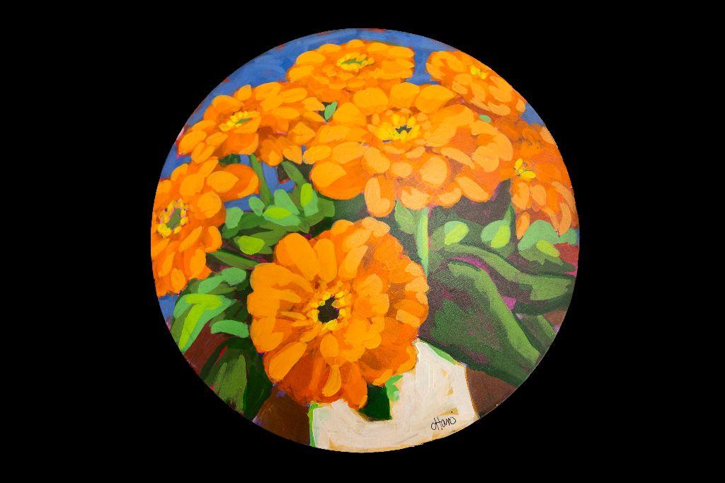 Circle of Zinnias