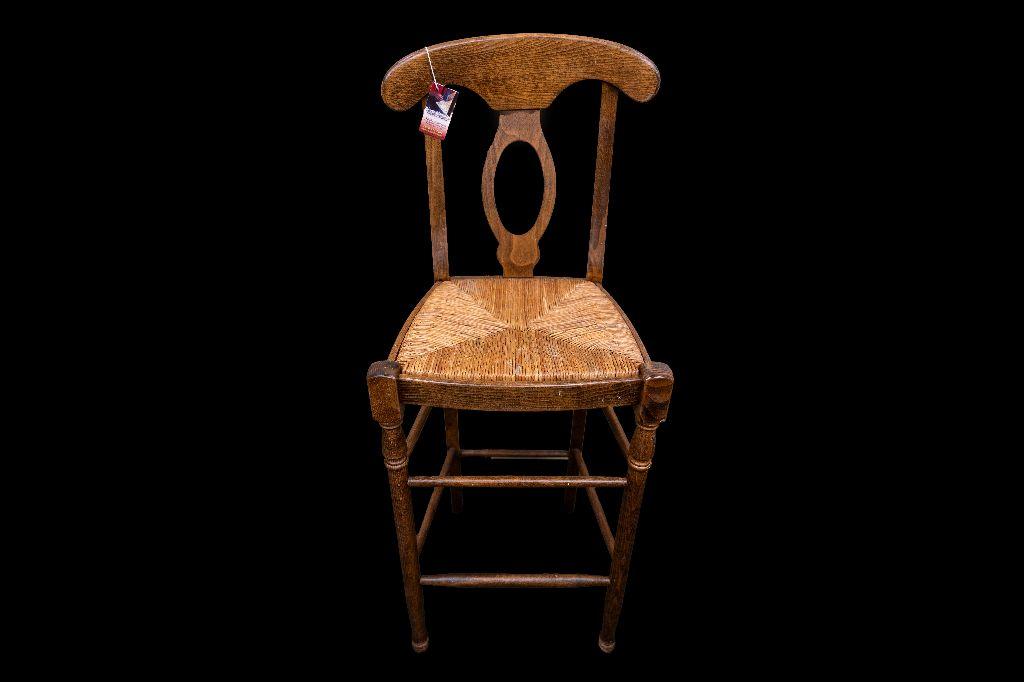 Brown Caned Bar Chair