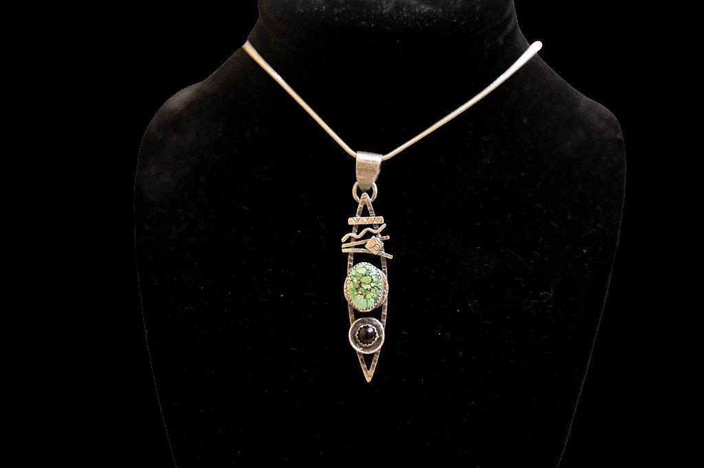 Variscite and Onyx Pendant