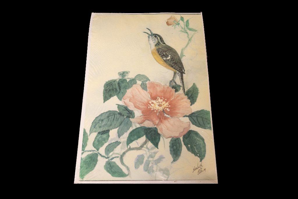 Carolina Wren and Rose