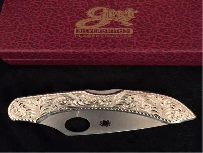 Custom Hand Engraved Knife by Gist Silversmiths