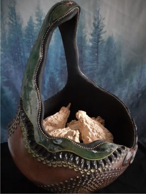 Gourd Basket With Ornamentals