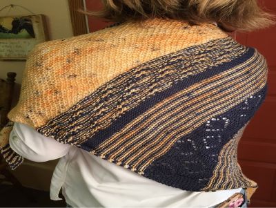 Plot Twist Shawl hand knit by Susan Smith