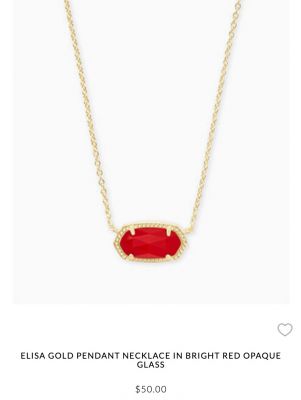 Kendra Scott Elisa Gold Pendant in Ruby Red