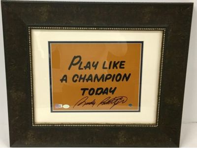 Notre Dame Play Like a Champ Print Hand Signed by Rudy