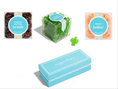 Sugarfina 3 piece Bento Box with Cowboy Cactus, Brown Butter Brittle and Peach Bellini