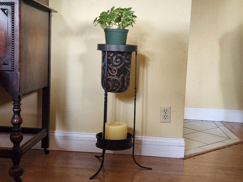 Plant and candle stand