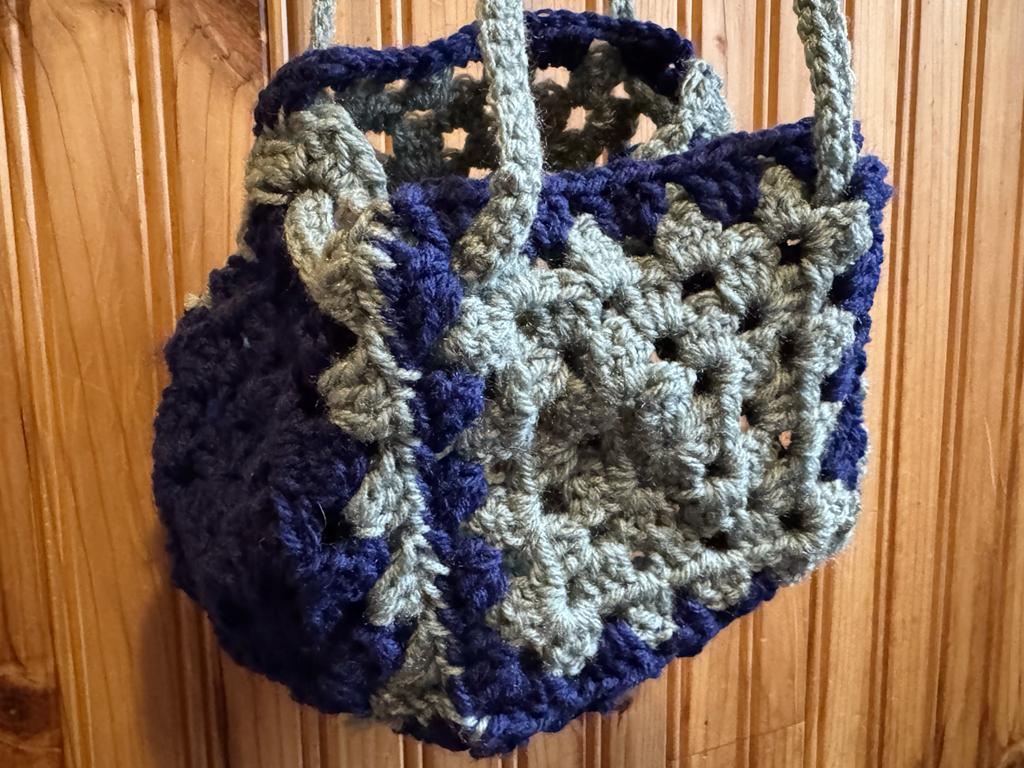 MS - Handmade Crocheted Bag #1, Blue
