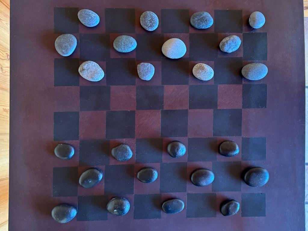 Chess and Checkers Table with Pieces - MS Eva