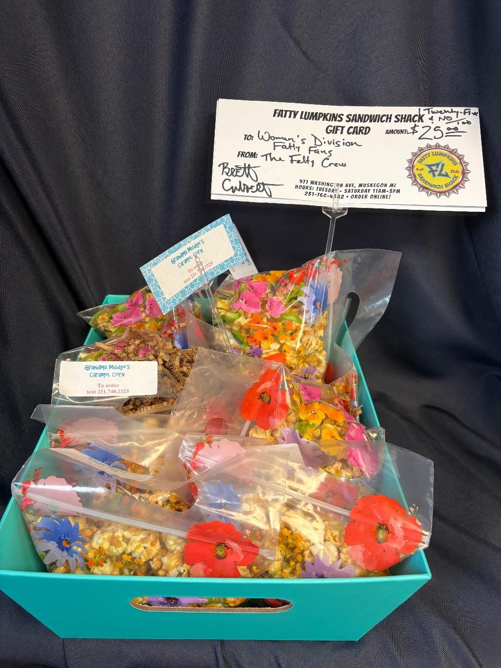 Fatty Lumpkins $25 GC, Caramel Corn
