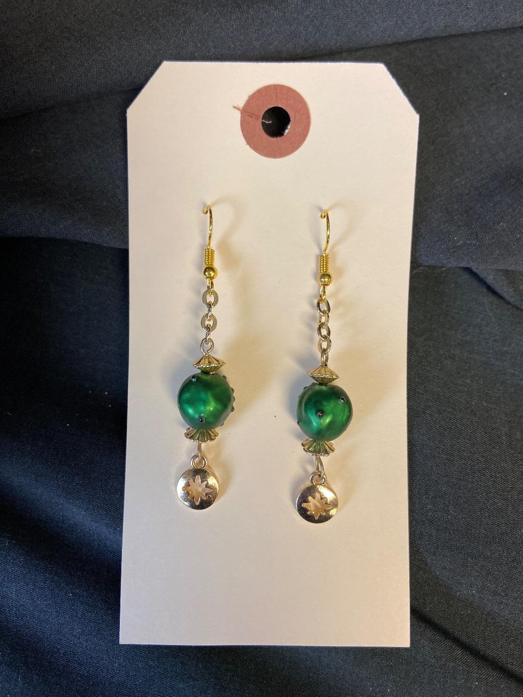 Emerald Ball Earrings