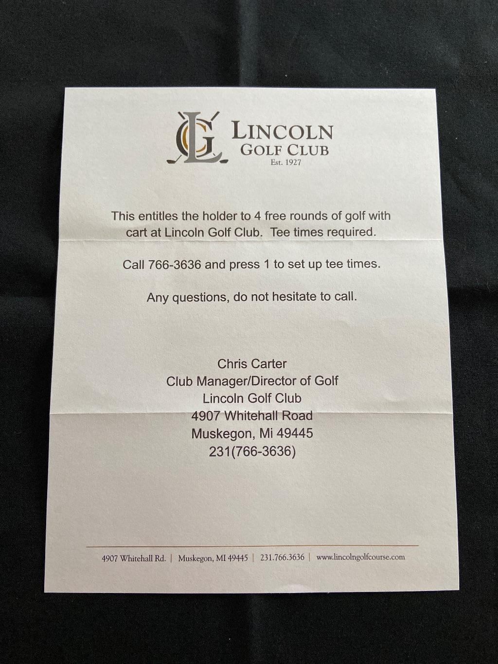 Lincoln Golf Club - 4 Rounds of Golf