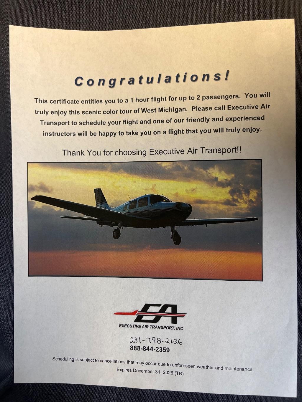 1- Hour Scenic Flight for up to 2 Passengers