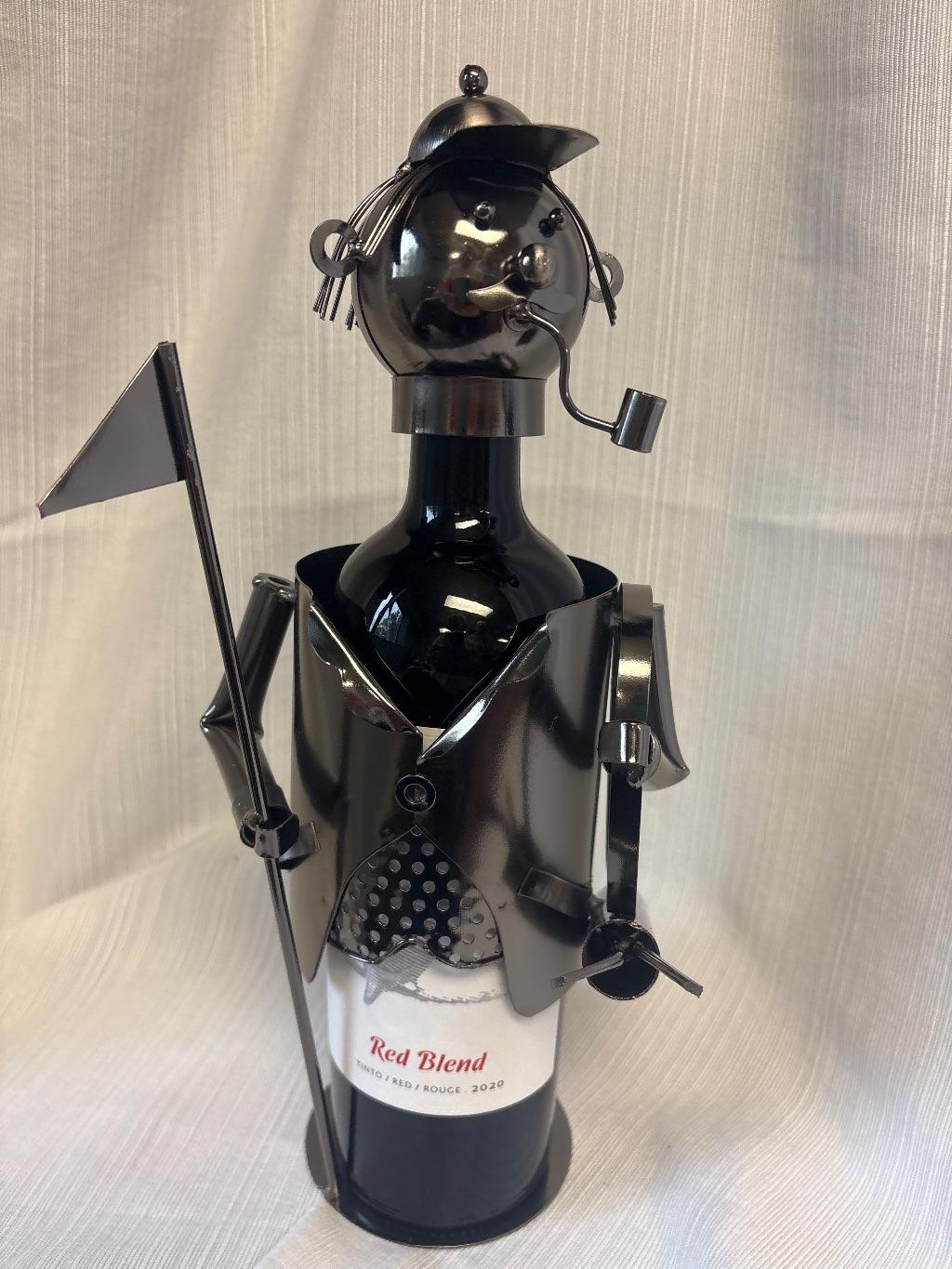 Golfer Metal Wine Holder with Wine