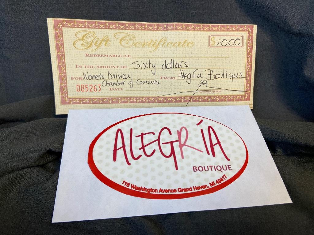 Alegria Boutique $60 Gift Card