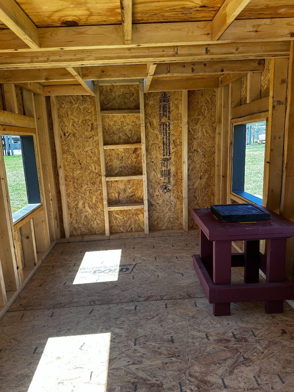 Ranch Style Playhouse w/ Loft and Slide