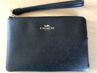 COACH - BLACK LEATHER WRISTLET