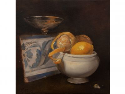 Lemons with Delft Tile