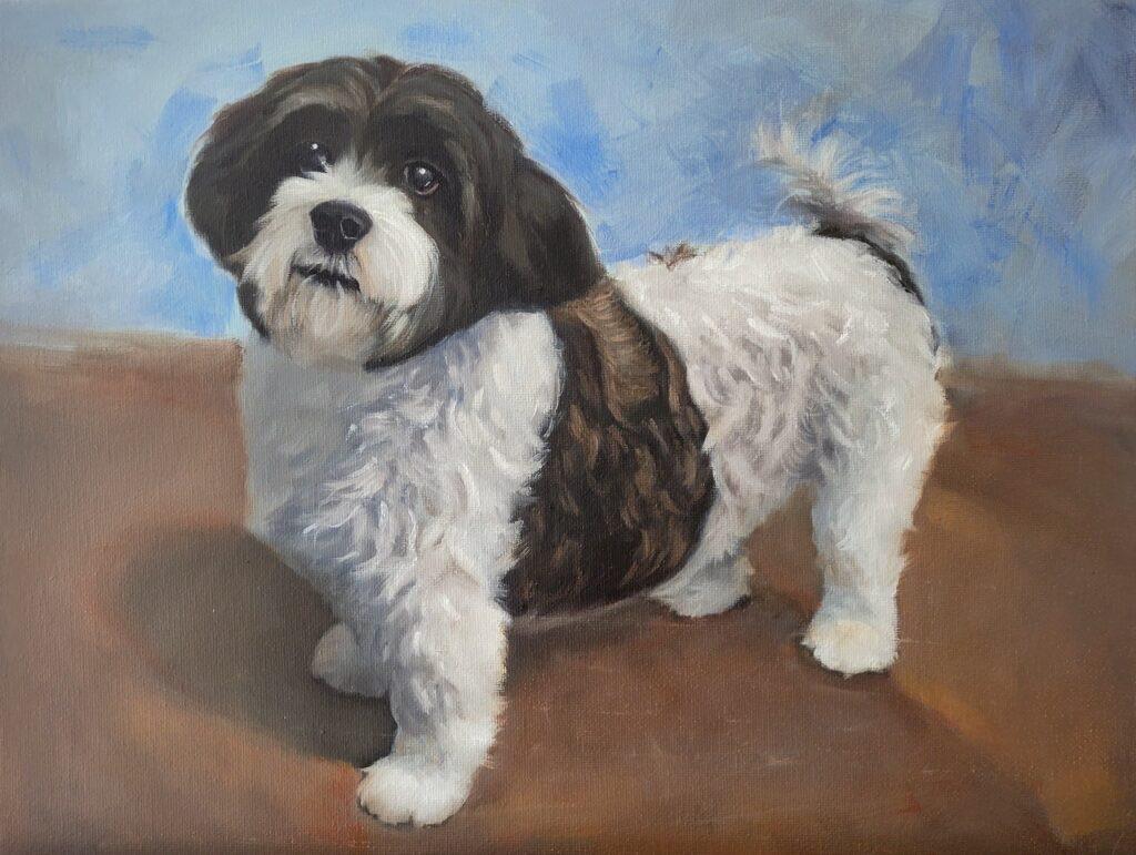 A Pet Portrait  Oil on Canvas by Cecilia Stagni