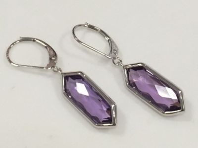 White gold Amethyst earrings