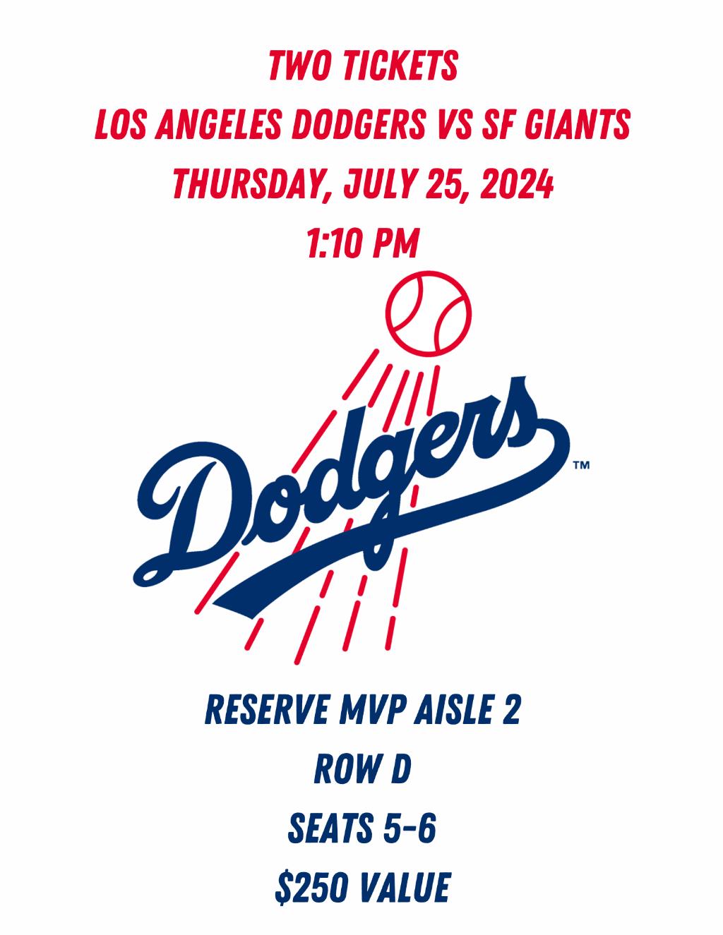 Los Angeles Dodgers vs. SF Giants Tickets
