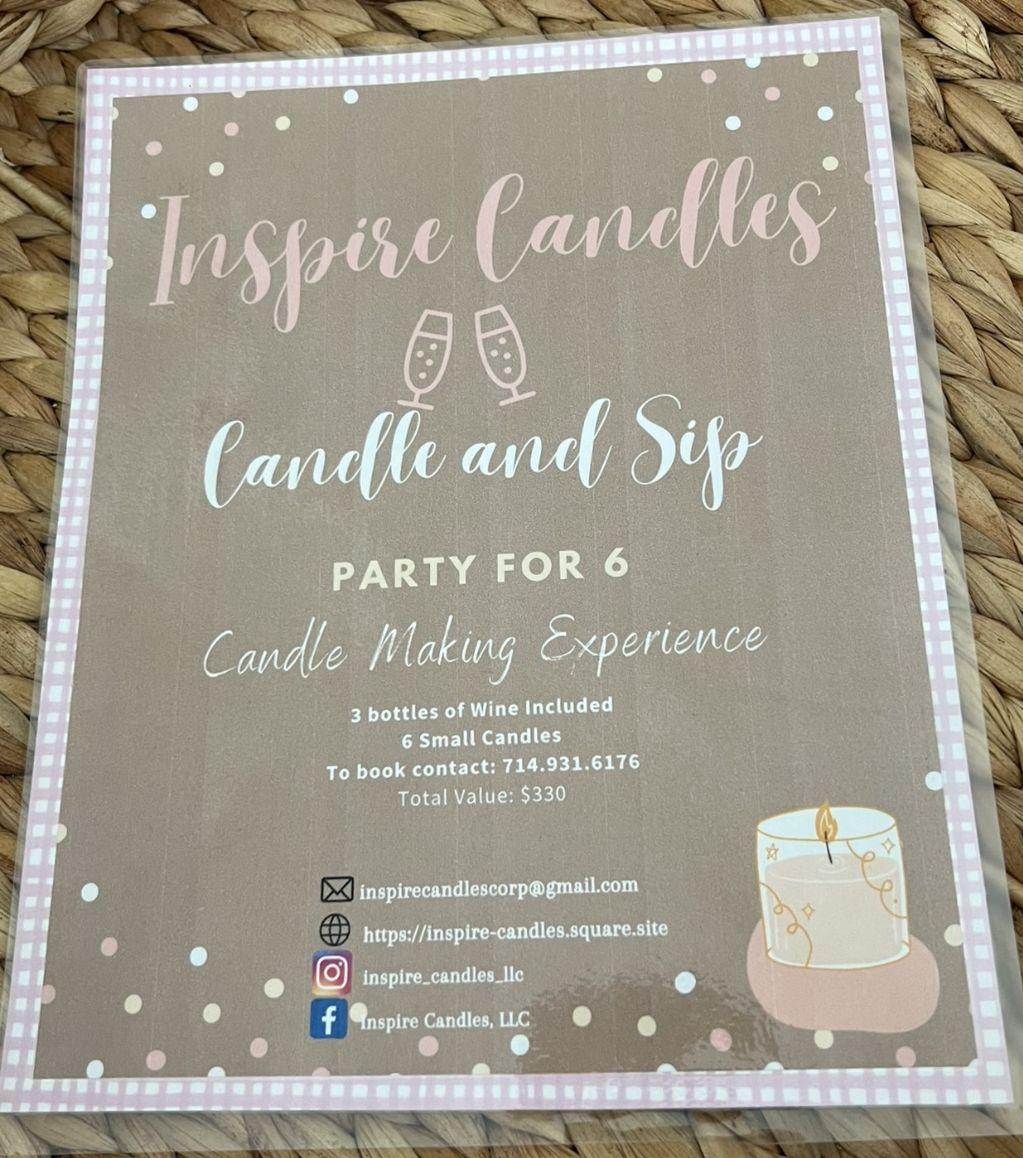 Candle and Sip Party for 6