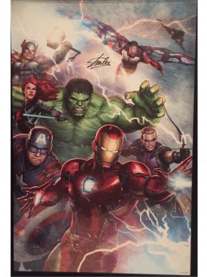Stan Lee Signed 24x36 Marvel Wall Art