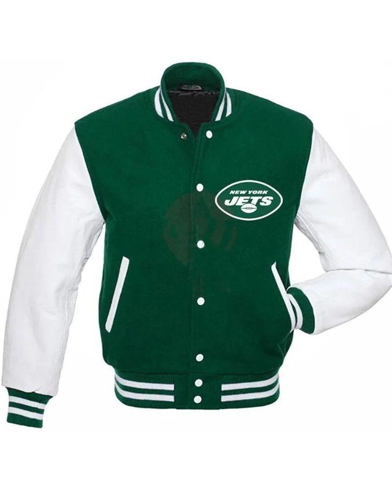 New York Jets Retro Wool Stadium Jacket (Size Medium...