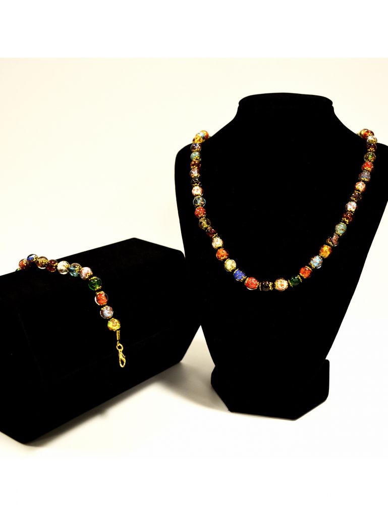 Murano Glass Necklace and Bracelet Set