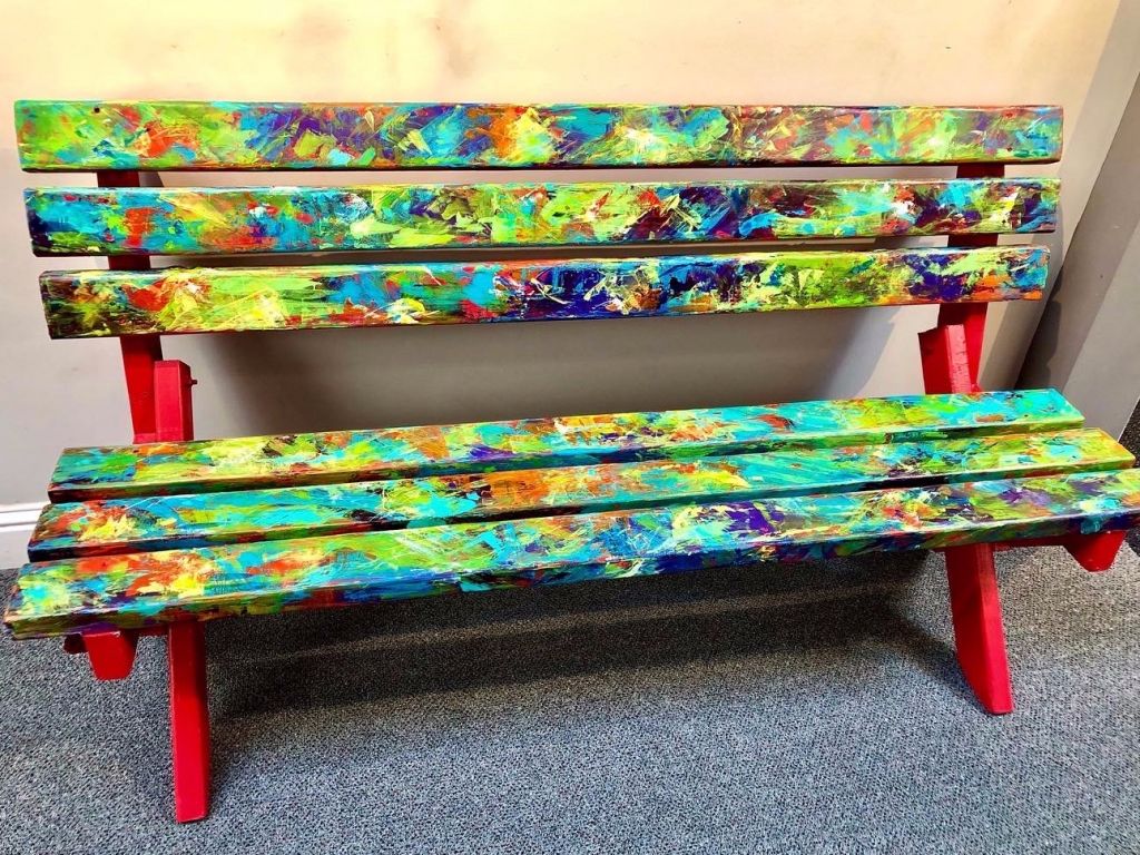 Hand-Painted Bench