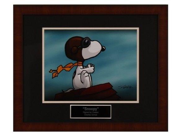 Charles Schulz Autographed Print of ''Snoopy Flying ...