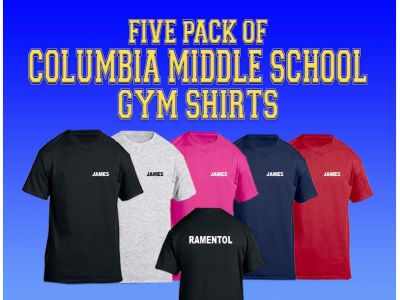 Columbia Middle School Gym Shirt (1) 5 Pks from The Tee Bag #2