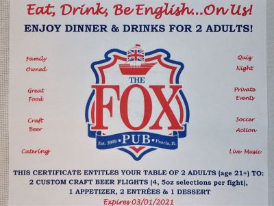Fox Pub Gift Certificate