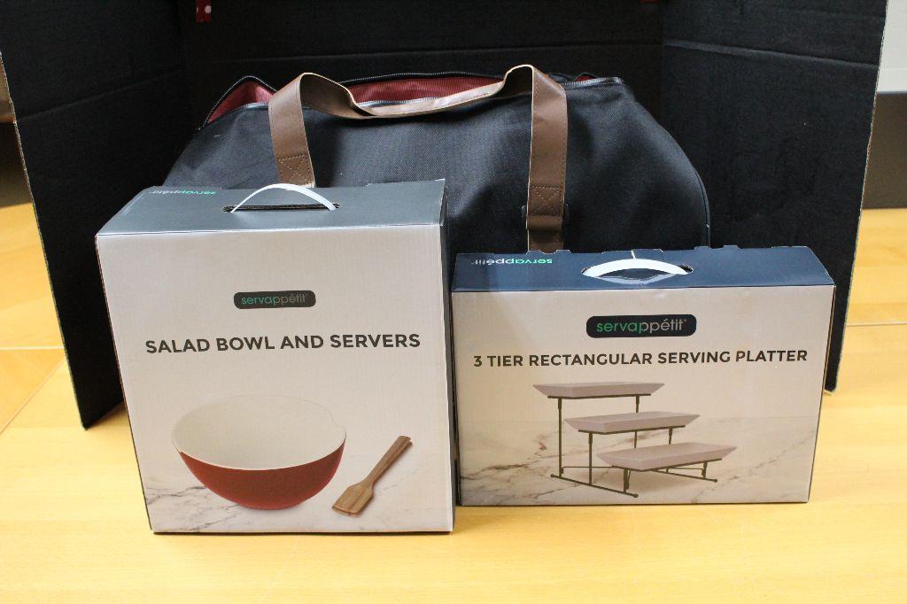 Serving Bowl and Duffle Bag