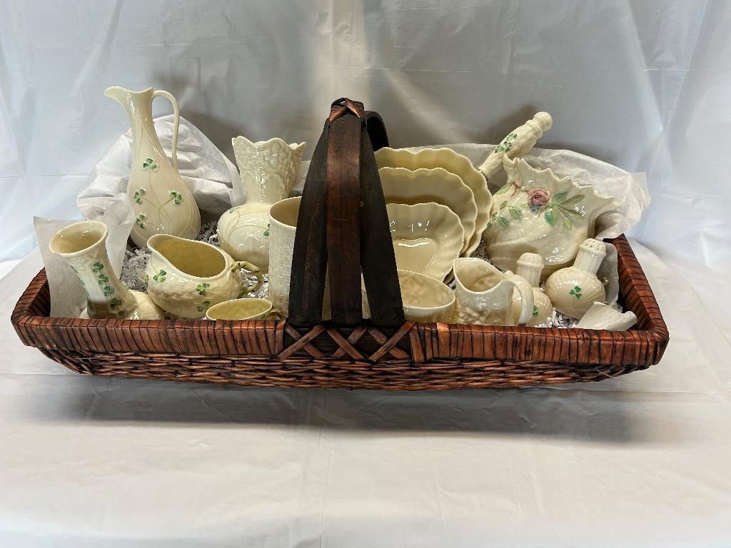 Beleek Irish Pottery - Selection - Shamrocks and Hea...
